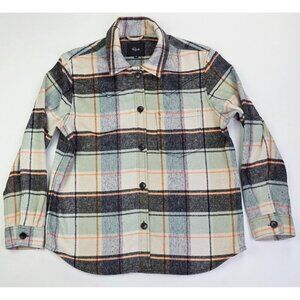 Rails Size Medium Mens Plaid Logo Shirt Jacket Flannel Tripp Mint Multi Shacket